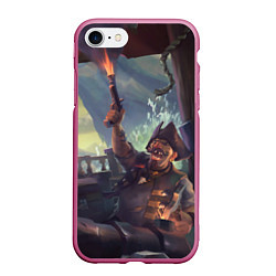 Чехол iPhone 7/8 матовый Sea of thieves, цвет: 3D-малиновый