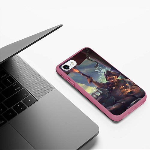 Чехол iPhone 7/8 матовый Sea of thieves / 3D-Малиновый – фото 3