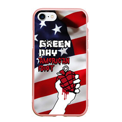 Чехол iPhone 7/8 матовый Green Day American Idiot, цвет: 3D-светло-розовый