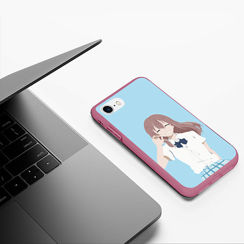 Чехол iPhone 7/8 матовый Форма голоса Koe no katachi 2 / 3D-Малиновый – фото 3