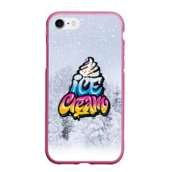 Чехол iPhone 7/8 матовый Ice Cream, цвет: 3D-малиновый
