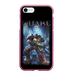 Чехол iPhone 7/8 матовый Quake: Soldier Champion, цвет: 3D-малиновый