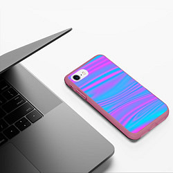Чехол iPhone 7/8 матовый Глянцевые линии, цвет: 3D-малиновый — фото 2