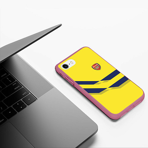 Чехол iPhone 7/8 матовый Arsenal FC: Yellow style / 3D-Малиновый – фото 3