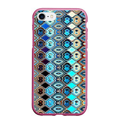 Чехол iPhone 7/8 матовый Psychedelic mosaica, цвет: 3D-малиновый