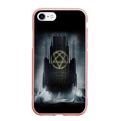 Чехол iPhone 7/8 матовый HIM: Devil Castle, цвет: 3D-светло-розовый