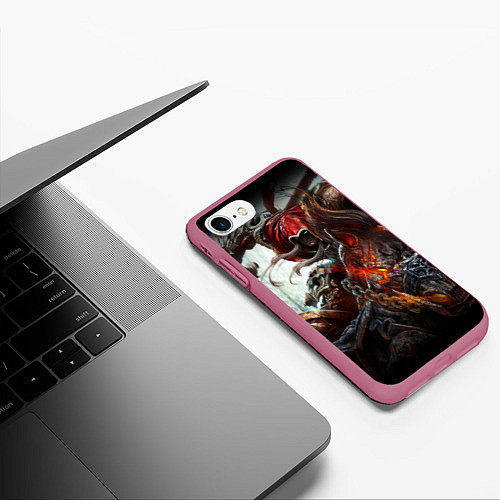Чехол iPhone 7/8 матовый Darksiders: Rider / 3D-Малиновый – фото 3