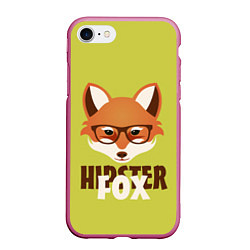 Чехол iPhone 7/8 матовый Hipster Fox, цвет: 3D-малиновый