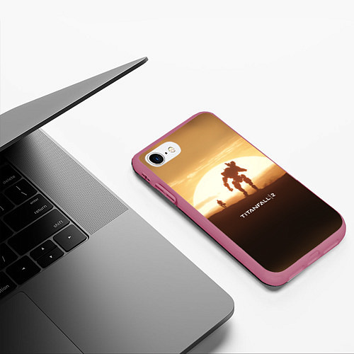 Чехол iPhone 7/8 матовый Titanfall 2: Sunrise / 3D-Малиновый – фото 3