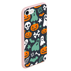 Чехол iPhone 7/8 матовый Halloween Monsters, цвет: 3D-светло-розовый — фото 2
