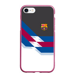 Чехол iPhone 7/8 матовый Barcelona FC: White style, цвет: 3D-малиновый