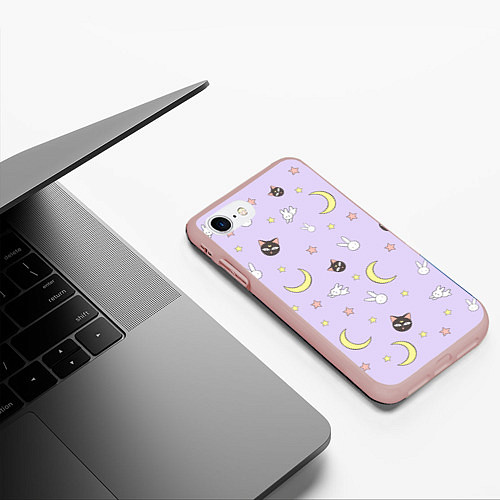 Чехол iPhone 7/8 матовый Сейлор Мур / 3D-Светло-розовый – фото 3