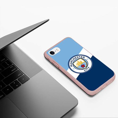 Чехол iPhone 7/8 матовый FC Manchester City: Colors / 3D-Светло-розовый – фото 3