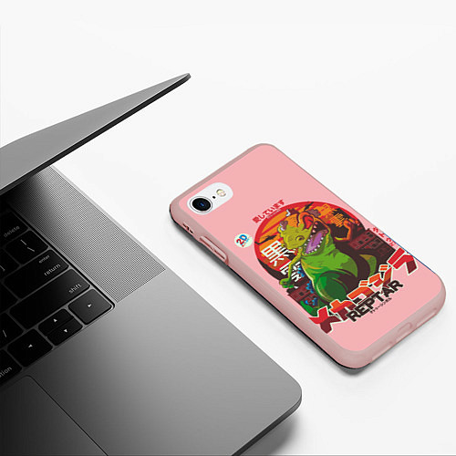 Чехол iPhone 7/8 матовый Godzilla Reptar / 3D-Светло-розовый – фото 3
