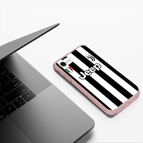 Чехол iPhone 7/8 матовый Juventus FC: Higuain Home 17/18 / 3D-Светло-розовый – фото 3