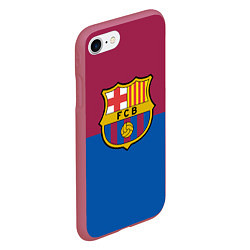 Чехол iPhone 7/8 матовый Barcelona FC: Duo Color, цвет: 3D-малиновый — фото 2