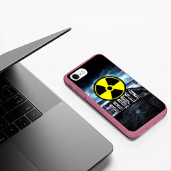 Чехол iPhone 7/8 матовый S.T.A.L.K.E.R: Андрей, цвет: 3D-малиновый — фото 2
