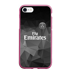 Чехол iPhone 7/8 матовый PSG FC: Polygons 2018, цвет: 3D-малиновый