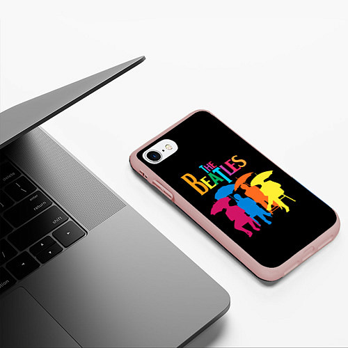 Чехол iPhone 7/8 матовый The Beatles: Colour Rain / 3D-Светло-розовый – фото 3
