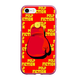 Чехол iPhone 7/8 матовый Pulp Fiction: Boxing glove, цвет: 3D-малиновый