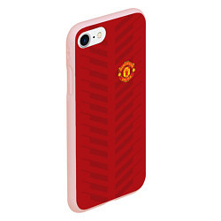 Чехол iPhone 7/8 матовый Manchester United: Red Lines, цвет: 3D-светло-розовый — фото 2
