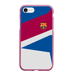 Чехол iPhone 7/8 матовый FC Barcelona: Sport Geometry, цвет: 3D-малиновый