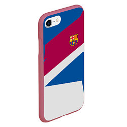 Чехол iPhone 7/8 матовый FC Barcelona: Sport Geometry, цвет: 3D-малиновый — фото 2