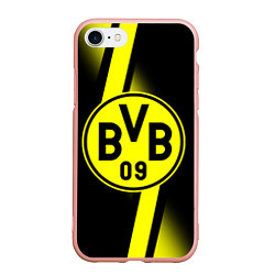 Чехол iPhone 7/8 матовый FC Borussia Dortmund: Storm, цвет: 3D-светло-розовый