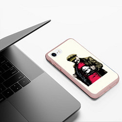 Чехол iPhone 7/8 матовый Стильный Ленин, цвет: 3D-светло-розовый — фото 2