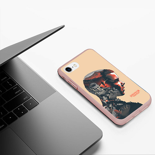 Чехол iPhone 7/8 матовый Stranger Things / 3D-Светло-розовый – фото 3