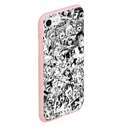 Чехол iPhone 7/8 матовый Ahegao: Black & White, цвет: 3D-светло-розовый — фото 2
