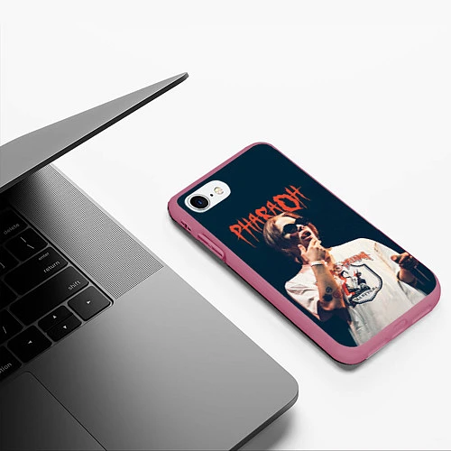 Чехол iPhone 7/8 матовый Pharaoh / 3D-Малиновый – фото 3