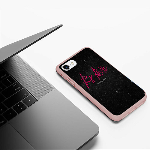 Чехол iPhone 7/8 матовый Pink Phloyd: Lonely star / 3D-Светло-розовый – фото 3