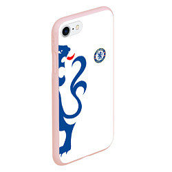 Чехол iPhone 7/8 матовый FC Chelsea: White Lion, цвет: 3D-светло-розовый — фото 2