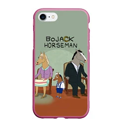 Чехол iPhone 7/8 матовый BoJack Horseman, цвет: 3D-малиновый