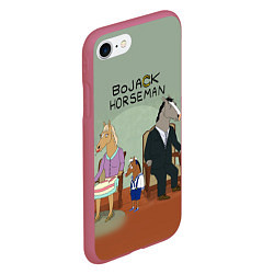 Чехол iPhone 7/8 матовый BoJack Horseman, цвет: 3D-малиновый — фото 2