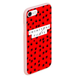 Чехол iPhone 7/8 матовый 21 Pilots: Red Style, цвет: 3D-светло-розовый — фото 2