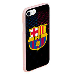 Чехол iPhone 7/8 матовый FC Barcelona Lines, цвет: 3D-светло-розовый — фото 2