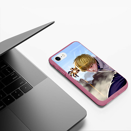 Чехол iPhone 7/8 матовый Киборг / 3D-Малиновый – фото 3