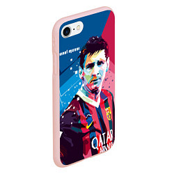 Чехол iPhone 7/8 матовый Lionel Messi, цвет: 3D-светло-розовый — фото 2