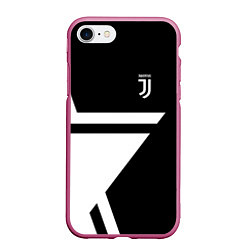 Чехол iPhone 7/8 матовый FC Juventus: Star, цвет: 3D-малиновый