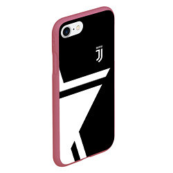 Чехол iPhone 7/8 матовый FC Juventus: Star, цвет: 3D-малиновый — фото 2