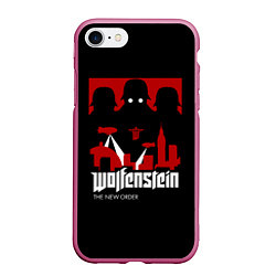 Чехол iPhone 7/8 матовый Wolfenstein: Nazi Soldiers, цвет: 3D-малиновый