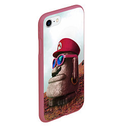 Чехол iPhone 7/8 матовый Super Mario: A Thing, цвет: 3D-малиновый — фото 2