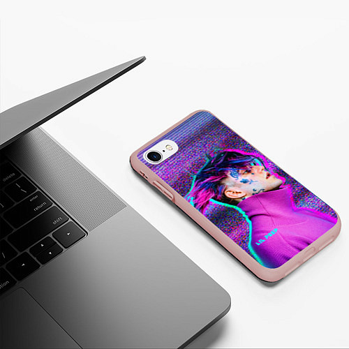 Чехол iPhone 7/8 матовый Lil Peep: Glitch / 3D-Светло-розовый – фото 3