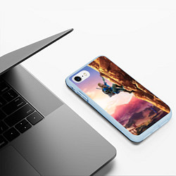 Чехол iPhone 7/8 матовый Zelda Rock цвета 3D-голубой — фото 2