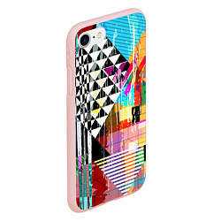 Чехол iPhone 7/8 матовый RGB Geometry, цвет: 3D-светло-розовый — фото 2