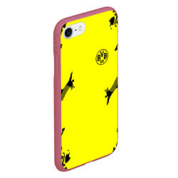 Чехол iPhone 7/8 матовый FC Borussia Dortmund: Yellow Original, цвет: 3D-малиновый — фото 2