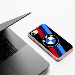 Чехол iPhone 7/8 матовый BMW 2021 M SPORT БМВ М СПОРТ, цвет: 3D-светло-розовый — фото 2