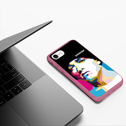 Чехол iPhone 7/8 матовый Eminem Poly Art, цвет: 3D-малиновый — фото 2